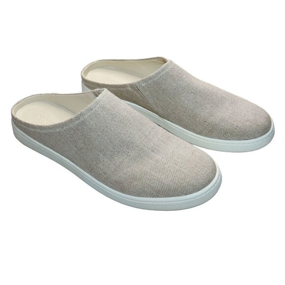 Vince Mules Canvas Vianne Natural Beige Comfort Shoes‎ Womens Size 9.5 NEW - Picture 2 of 12